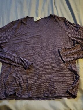 Royal Robbins Purple Striped Long Sleeve Top